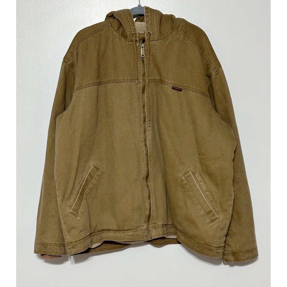 Wolverine Jaxon Men's Canvas Fleece Lined Full Zip Hooded Work jacket Size XXL